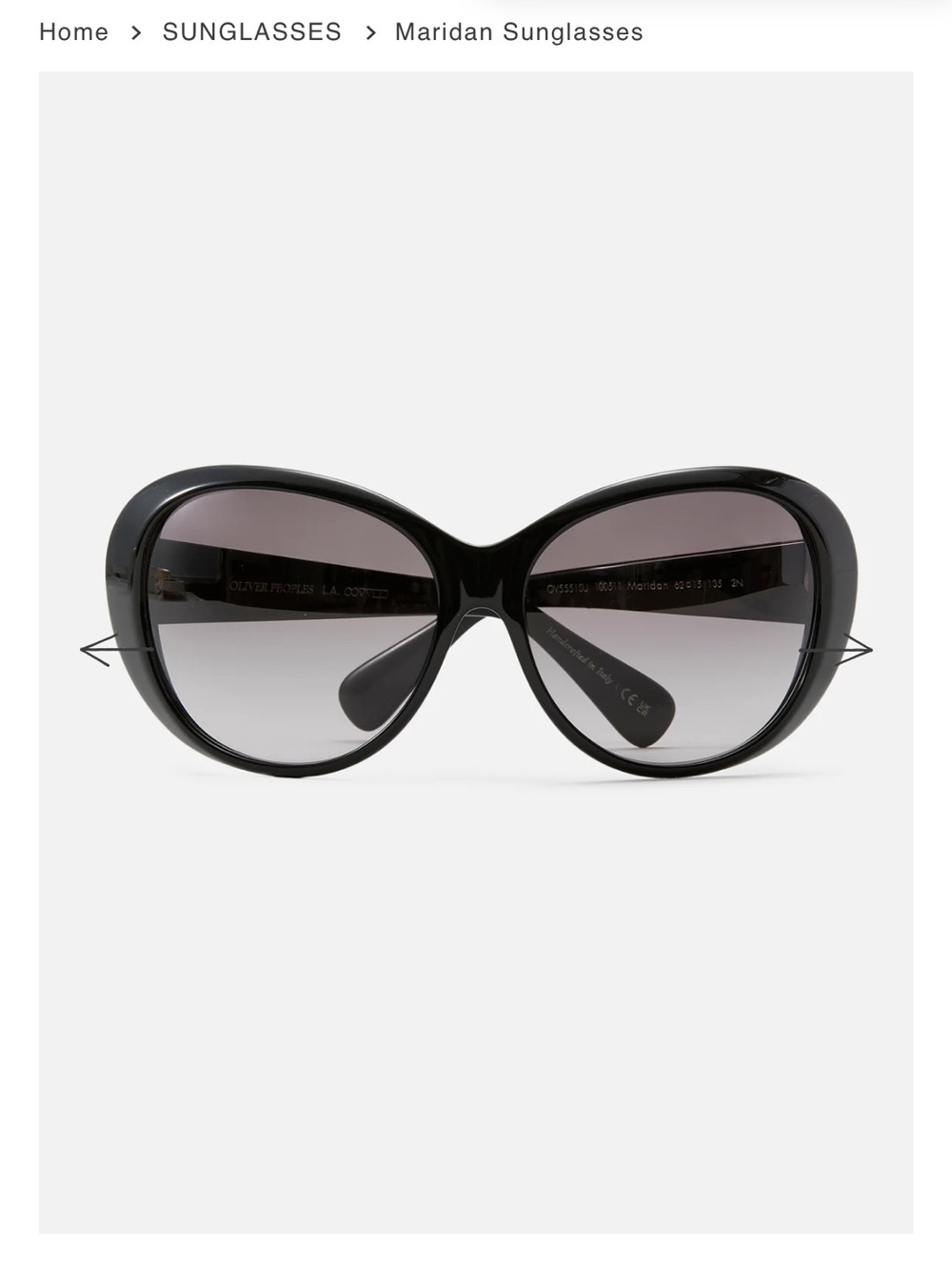 Khaite - Oliver Peoples Oversized Smoky Grey Sunglasses